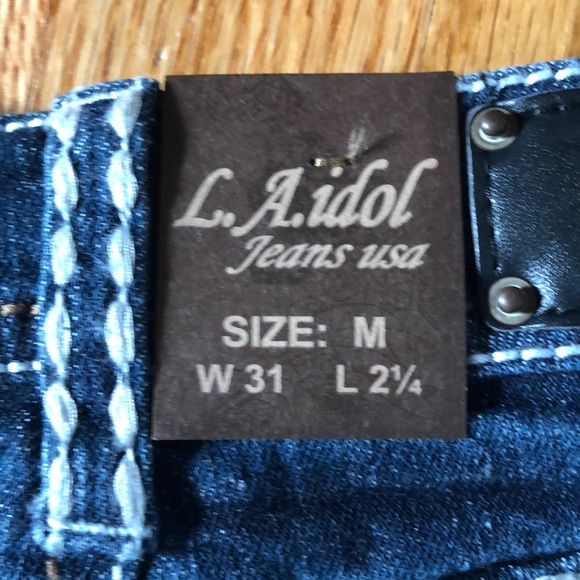 ‼️LAST 1‼️ NWT 💋 LA IDOL FRINGED JEAN SHORT Sz XS - Picture 9 of 10